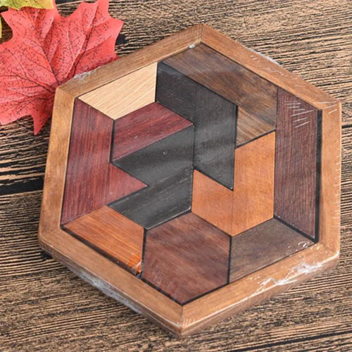Wooden Puzzle Toy for Kids - Brain Teaser Game ITDinos®