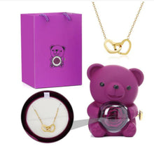Load image into Gallery viewer, Eternal Rose Teddy Bear Jewelry Gift Box with Necklace ITDinos®
