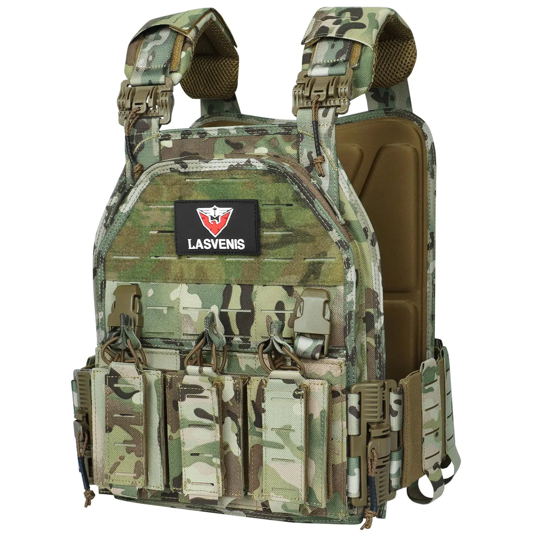 LASVENIS Quick Release Tactical Vest Adjustable Breathable Weighted Outdoor Vest for Training ITDinos®