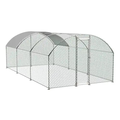 Large Chicken Coop Metal Chicken Track With Waterproof And UV Cover, Dome Shape Walk-In Fence Chicken Coop For Outdoor And Yard Farm Use ITDinos®
