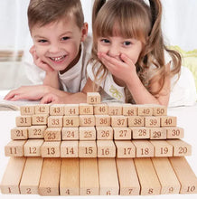 Load image into Gallery viewer, Wooden Numerical Jenga Puzzle Blocks ITDinos®
