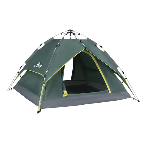 ASFANES 2 People Automatic Camping Tent Instant Tent for Outdoor Camping Ultralight Dome Tent 4 Seasons Waterproof & Windproof Camping Tent with Removable Outer Tarpaulin Army Green ITDinos®