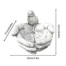 Load image into Gallery viewer, Hand-Shaped Bird Bath and Feeder Resin Garden Ornament
