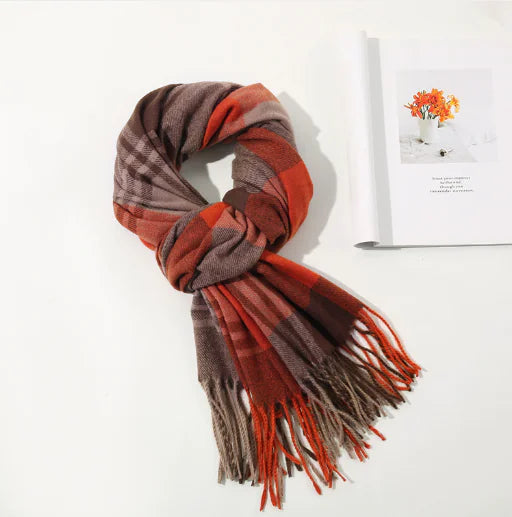 Cecilia Kaschmirschal mit kariertem Fransenmuster (einteilig)