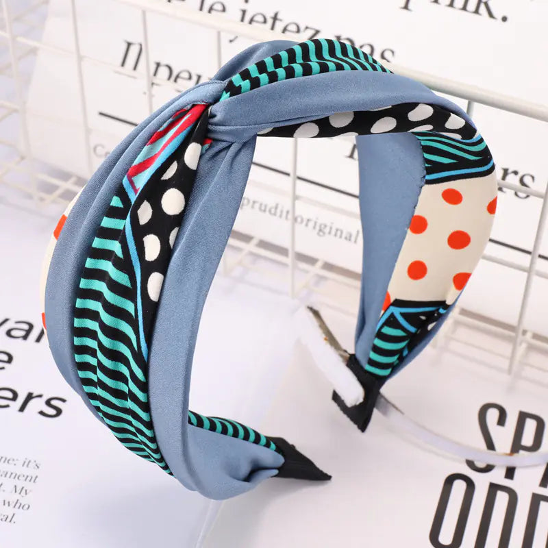 Spring Wide Brim Polka Dot Fabric Headband