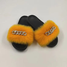 Load image into Gallery viewer, Luxe Faux Fox Fur Slippers
