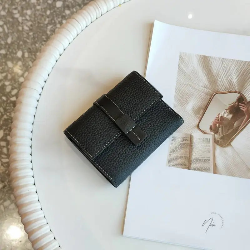 First Layer Short Cowhide Color Matching Wallet ITDinos®