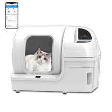Load image into Gallery viewer, Automatic Cat Litter Box Self Cleaning - UPFAS 100L Extra Large Cat Litter Box with APP Control &amp; Safe Alert &amp; Smart Health Monitor Odor Removal Cat Litter Box for Multiple Cats White ITDinos®
