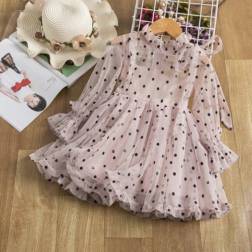 Girls Princess Dress with Wooden Ears & Polka Dot Bow ITDinos®