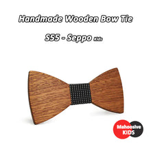 Load image into Gallery viewer, Wooden Bow Tie Set with Jacquard Fabric for Kids &amp; Men ITDinos®
