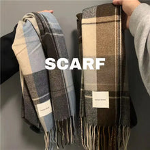Lade das Bild in den Galerie-Viewer, Men&#39;s Thickened Cashmere Plaid Scarf for Autumn/Winter
