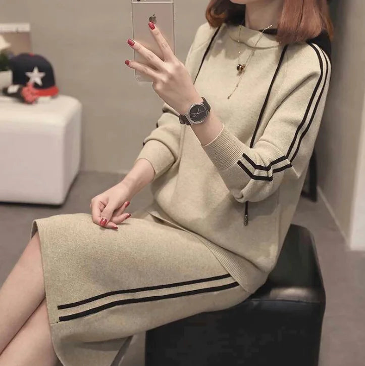 Autumn Winter Women's Sweater Coat Two-Piece Set ITDinos®
