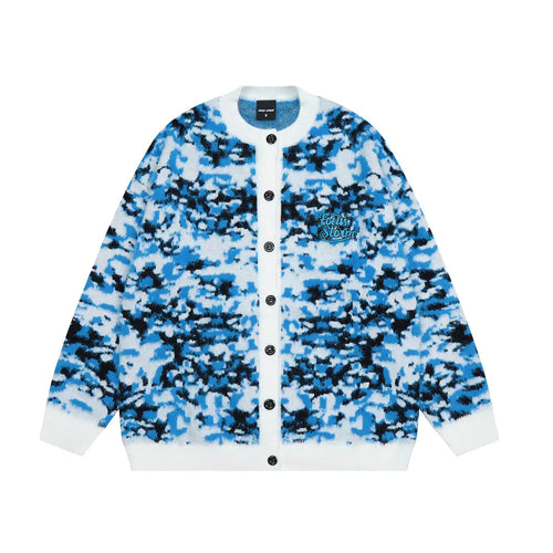 Men's Color Contrast Jacquard Knitted Cardigan Sweater ITDinos®