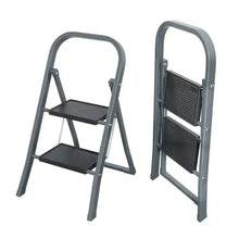 Lade das Bild in den Galerie-Viewer, 2 Step Ladder, Step Stool For Adults, Folding Step Stool With Wide Anti-Slip Pedal, Sturdy Steel Ladder

