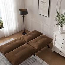 Load image into Gallery viewer, Leatehr Feeling Brown Convertible Folding Modern Sofa Bed ITDinos®
