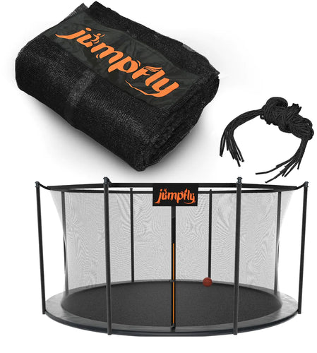 Jumpfly Trampoline Net 14 FT Trampoline Replacement Safety Enclosure Net for W/ 8 Poles Round Frame Trampoline Breathable & Weather-Resistant Trampoline Net with Adjustable Straps ITDinos®