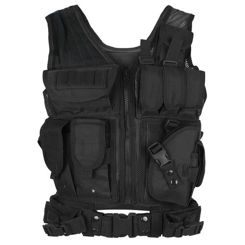LIXADA Tactical Vest Lightweight Breathable Polyester Sports Vest Outdoor Training Vest Adjustable for Adults CS/Hunting/Training ITDinos®
