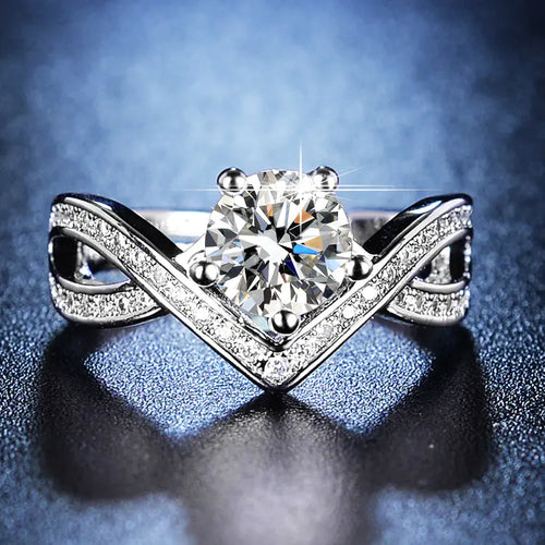 Diamond Inlaid Crown Proposal Ring for Women ITDinos®