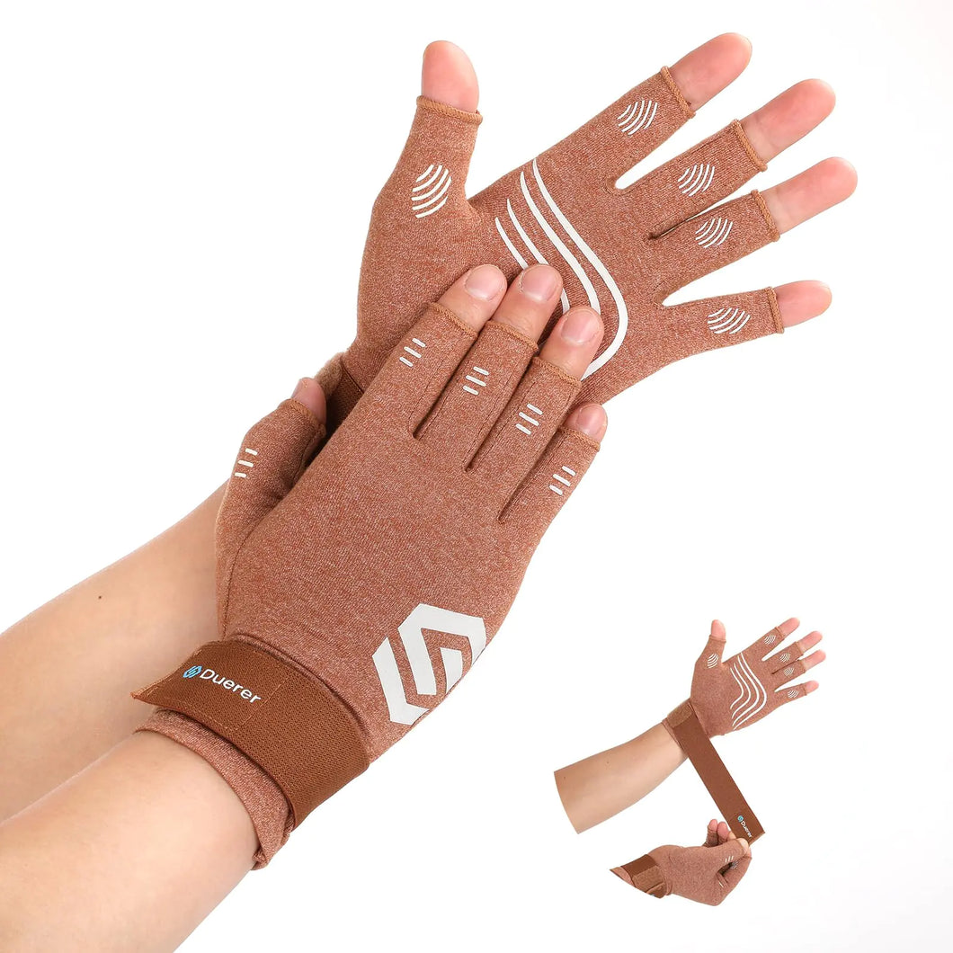 Duerer Arthritis Relief Compression Gloves with Straps