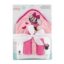 Load image into Gallery viewer, Disney Baby Minnie Mouse Hooded Towel with 5 Piece Washcloth Set - GS71710 ITDinos®
