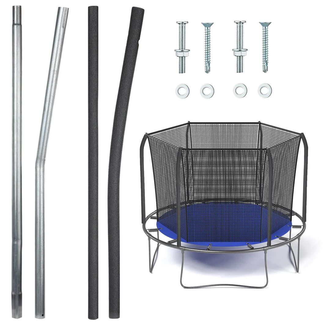 Blulu Trampolines Single Enclosure Pole Set Trampolines Upper and Lower Enclosure Pole Kit Trampoline Replacement Parts Trampoline Net Poles with Foam Sleeve (Black1 Sets) ITDinos®