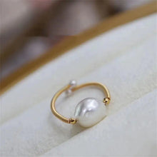 Load image into Gallery viewer, 14K Gold Pearl Ring with Winding Design ITDinos®
