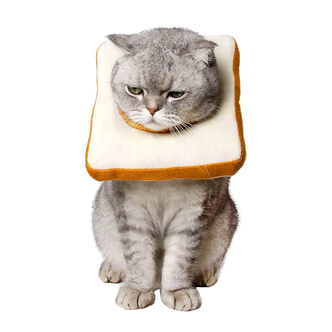 Amakunft Adjustable Cat Cone Collar Soft Cat Recovery Collar Cone for Cat After Surgery Cat Neck Cone Elizabethan Collar for Cat and Kitten (Toast S (Neck:5