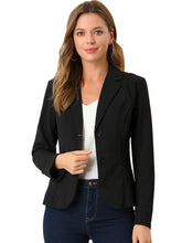 Lade das Bild in den Galerie-Viewer, Allegra K Womens Work Office Blazer Stretch Lapel Collar Long Sleeve Jacket Suit Blazer XX-Large Black ITDinos®
