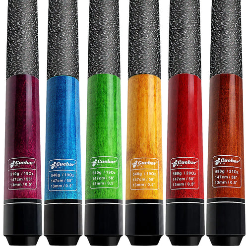 CUEBAR Pool Cues Set of 6 58