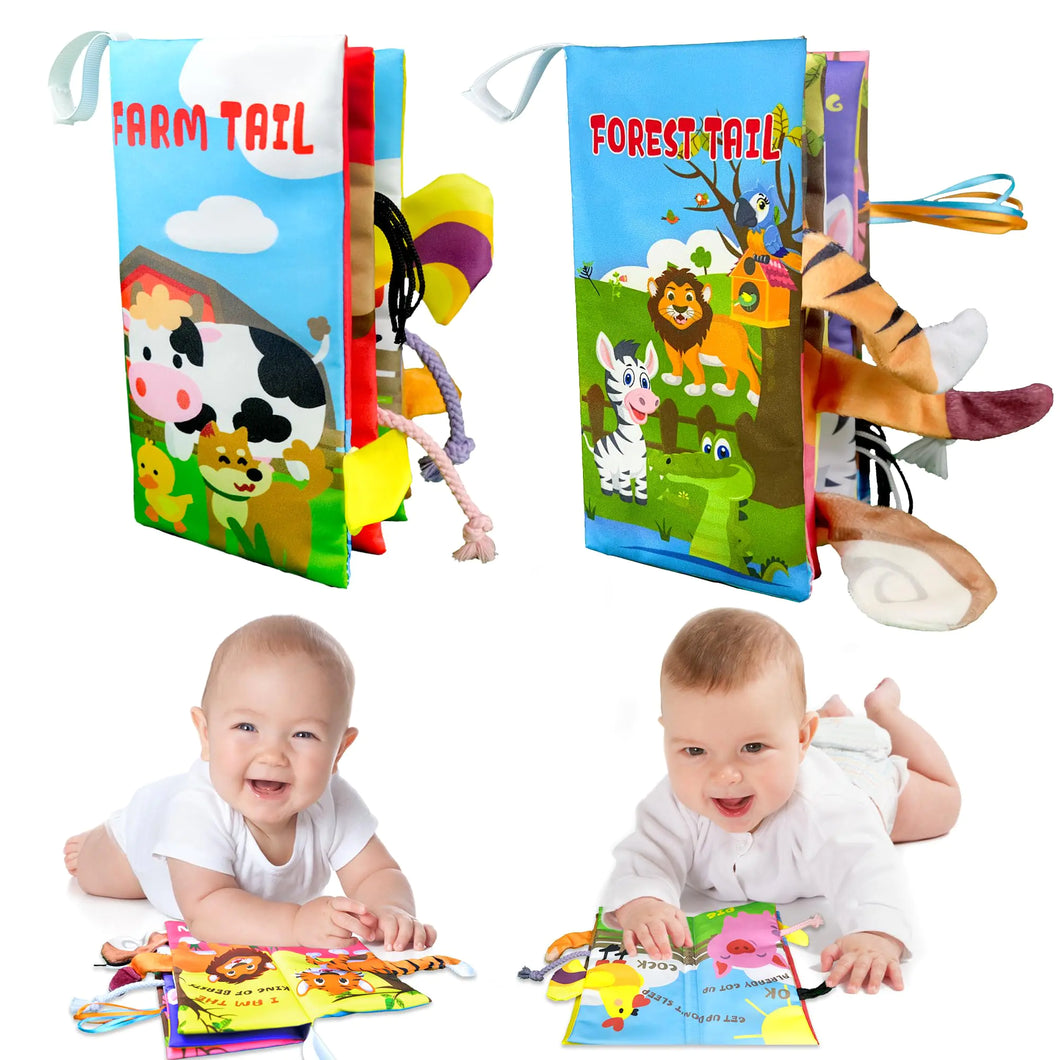 2 Packs Baby Books Toys 0-6-12 Months Touch and Feel Soft Crinkle Books for Newborn Infant Baby 0-3-6-12 Months Baby Valentines Gifts Shower Books Carseat Toys Christmas Stocking Stuffers ITDinos®