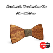 Load image into Gallery viewer, Wooden Bow Tie Set with Jacquard Fabric for Kids &amp; Men ITDinos®
