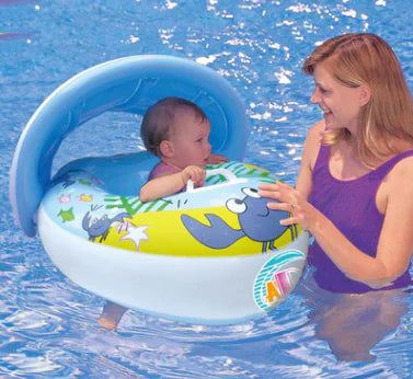 Inflatable Kids Swim Float with Car Canopy