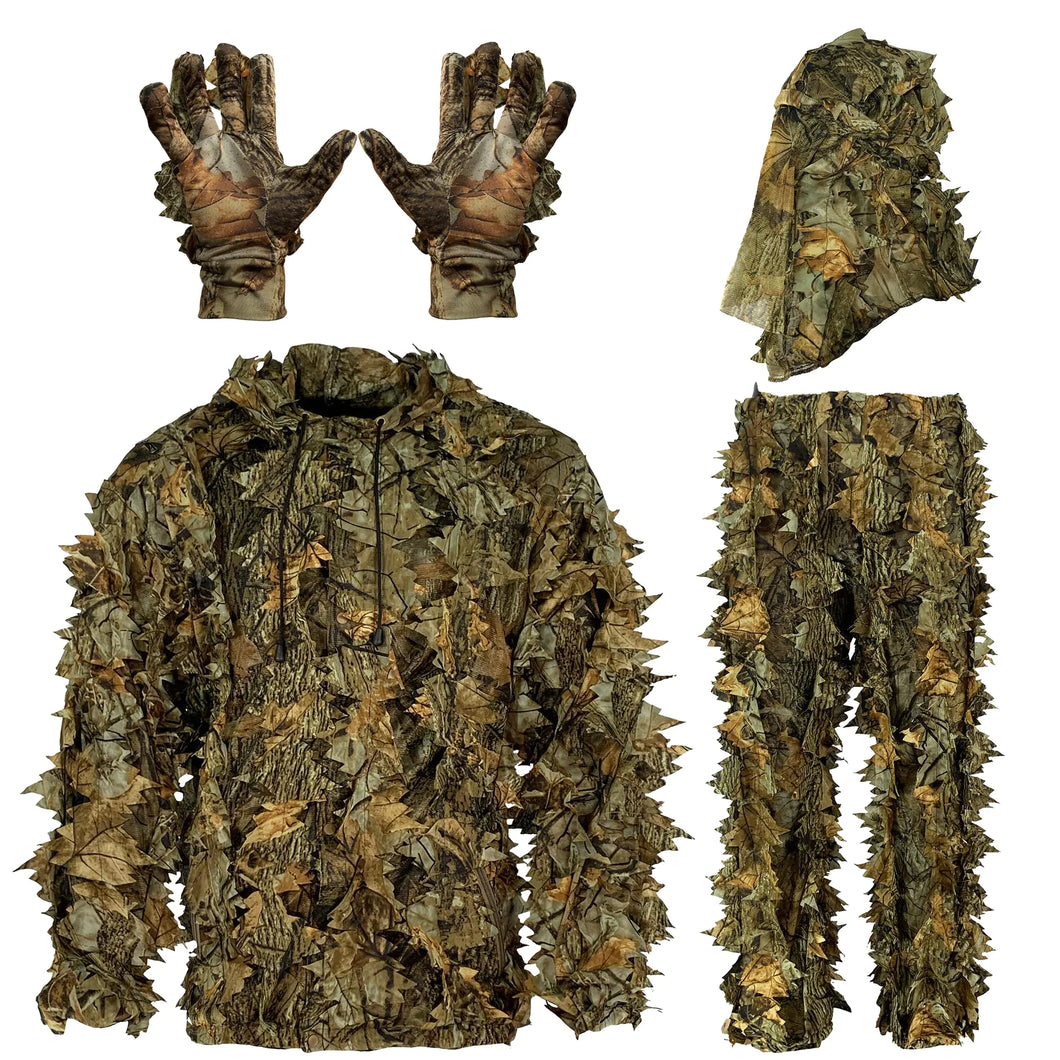 AYIN Ghillie Suit For Men Hunting Suits 3D Leaf Bush Gillie Suit Camo Turkey Hunting Hooded Gillies Camo Hunting Suits (SM/MD Autumn Brown) ITDinos®