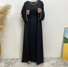 Load image into Gallery viewer, Moroccan Caftan with Silver Chain Sleeves for Women
