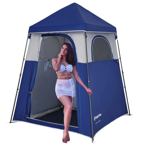 KingCamp Outdoor Shower Tents for Camping Portable Instant Pop Up Privacy Tent 3 Room Bathroom Tent Water Resistant Windproof Changing Tent Outdoor Shower Enclosure Beach Camping Hiking RV ITDinos®