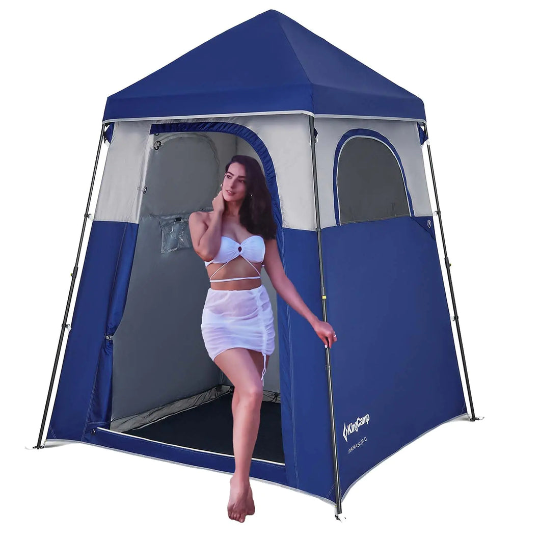 KingCamp Outdoor Shower Tents for Camping Portable Instant Pop Up Privacy Tent 3 Room Bathroom Tent Water Resistant Windproof Changing Tent Outdoor Shower Enclosure Beach Camping Hiking RV ITDinos®