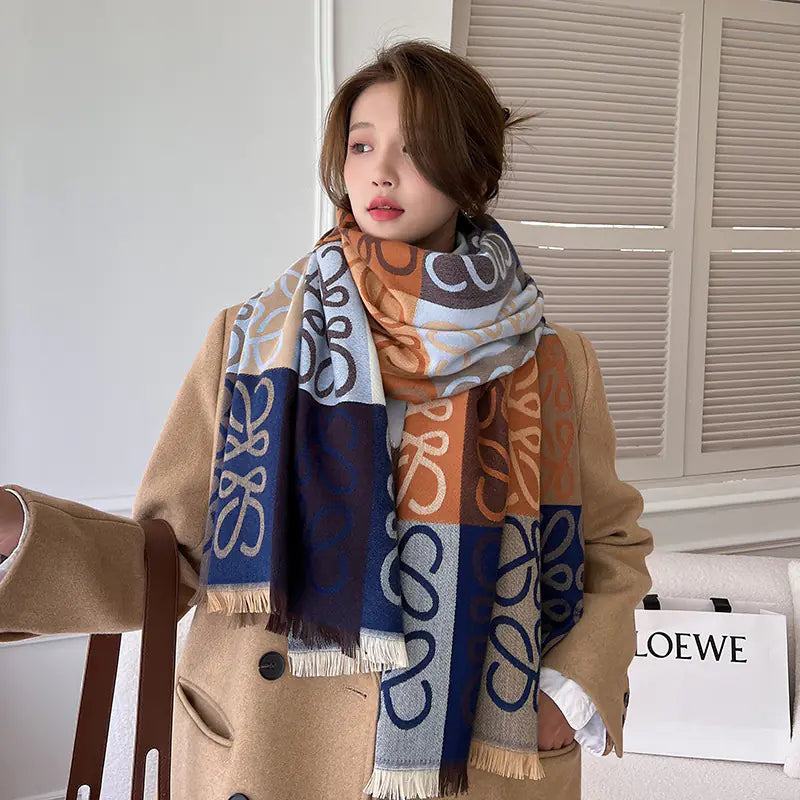 290g Women's Winter Scarf - Reversible Cashmere Shawl