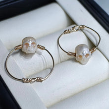 Load image into Gallery viewer, Natural Freshwater Pearl Skull 14k Gold Ring ITDinos®
