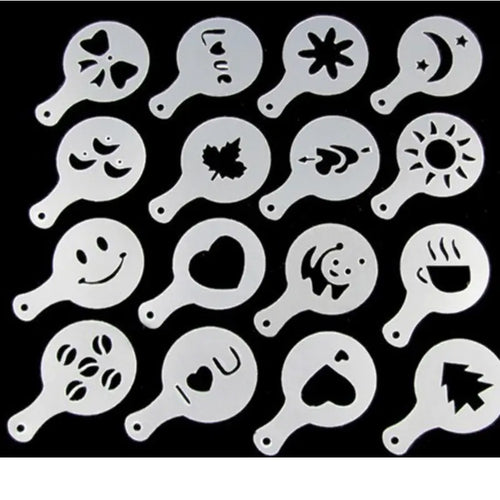 16-Piece Coffee Stencil Set for Latte Art ITDinos®