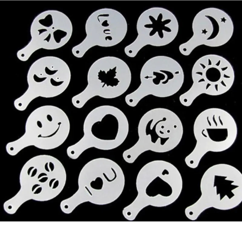 16-Piece Coffee Stencil Set for Latte Art ITDinos®