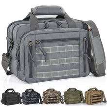 Load image into Gallery viewer, ITHWIU Pistol Case Gun Range Bags For 2 Pistols 6 Magazines Carrying Shooting Bag with Lockable Zipper for Shooting Range Outdoor Hunting Grey ITDinos®
