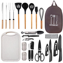 Load image into Gallery viewer, Pansyling Silicone Camping Cooking Set with Storage Bag RV Camping Must Haves Car Camping Essentials Camper Accessories Camping Kitchen Cooking Utensil for Picnic Hiking Travel ITDinos®
