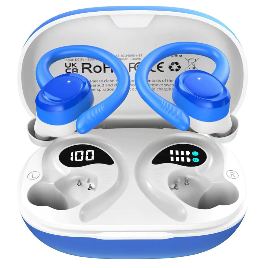 Bluetooth Kopfhörer Sport In Ear Kopfhörer Kabellos Bluetooth mit Hi-Fi Stereo 50H Noise Cancelling Wireless Earbuds 4 HD Mic Bluetooth Ohrhörer mit Bügel IP7 Wasserdicht Headphones USB-C ITDinos®