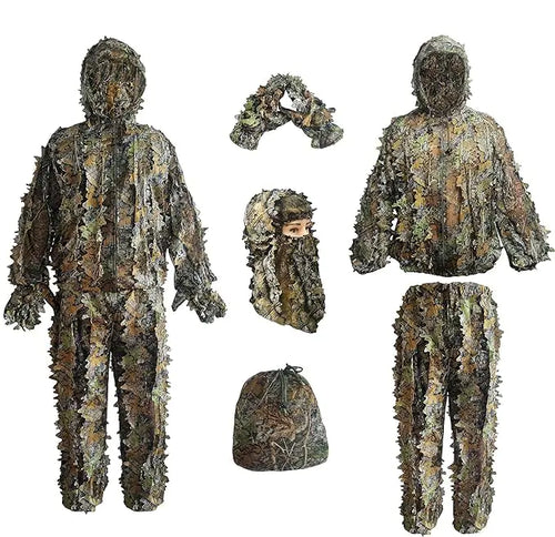 LYLPYHDP Ghillie Suit Kids Adult 3D Leafy Camouflage Clothing Camo Suit for Turkey Hunting Hunting Suit for Outdoor Game and Halloween ITDinos®