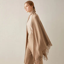 Lade das Bild in den Galerie-Viewer, Warm Cashmere Shawl with Fringe Scarf and Wrap

