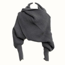 Lade das Bild in den Galerie-Viewer, Knitted Yarn Scarf with Sleeves and Shawl Design
