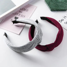 Load image into Gallery viewer, Knit Wide Vintage Headband with Knot Detail

