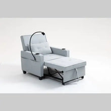 Load image into Gallery viewer, Futon Chair Bed Convertible Chair 3-in-1 Pull Out Sleeper Chair Beds With USB Ports,Wear-resistant And Anti-scratch, Armchair Bed Sleeper For Living Room,Grey. ITDinos®
