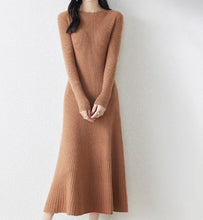 Load image into Gallery viewer, Autumn Winter Women&#39;s Long Wool Knit Dress, High Waist ITDinos®
