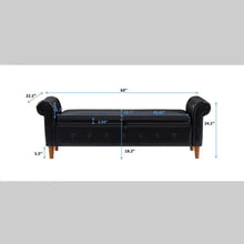 Load image into Gallery viewer, Black Multifunctional Storage Rectangular Sofa Stool ITDinos®
